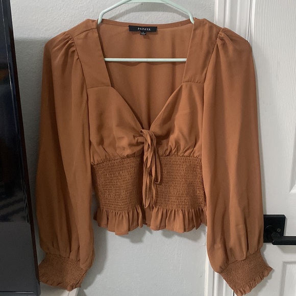Elegant brown boho top - Picture 1 of 9